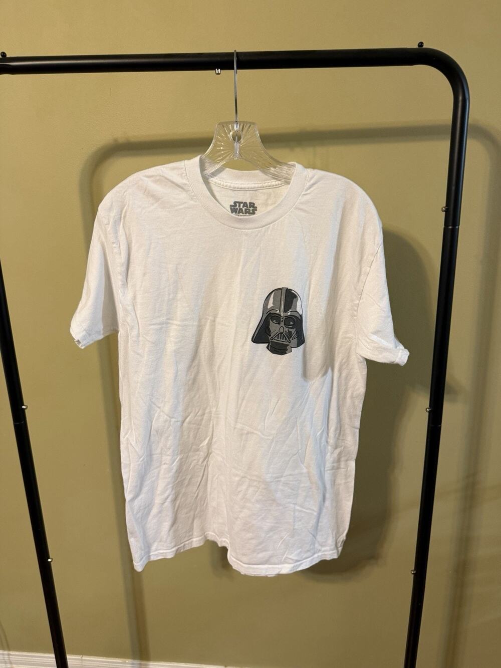 Star Wars Mad Engine Darth Vader White T-Shirt Size Medium Front & Back Graphic